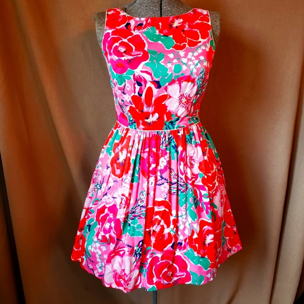 Lilly Pulitzer Cotton Shift Dress w pockets! Sz 8